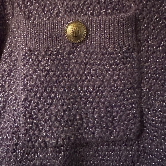 Maje Lavender Knit Button-Front Cardigan with Gold-Tone Buttons size 1 - Picture 3 of 8